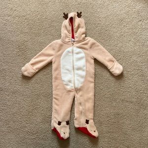 Christmas/Reindeer zip up suit